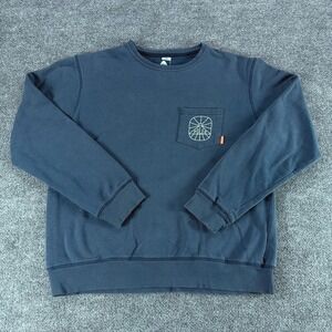 Poler Stuff Mens Pocket Crewneck Sweatshirt Blue Large Fall Casual Camping
